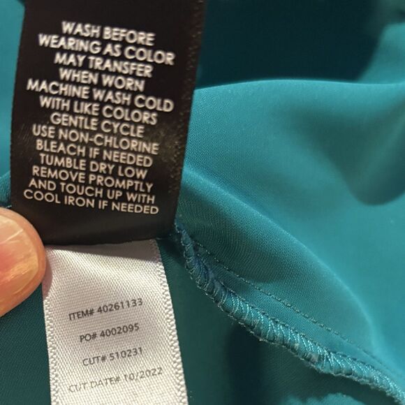 Torrid Blue Dress Women's Size 4 4X Tea Length Studio Crepe de Chine Surplice - Picture 12 of 12